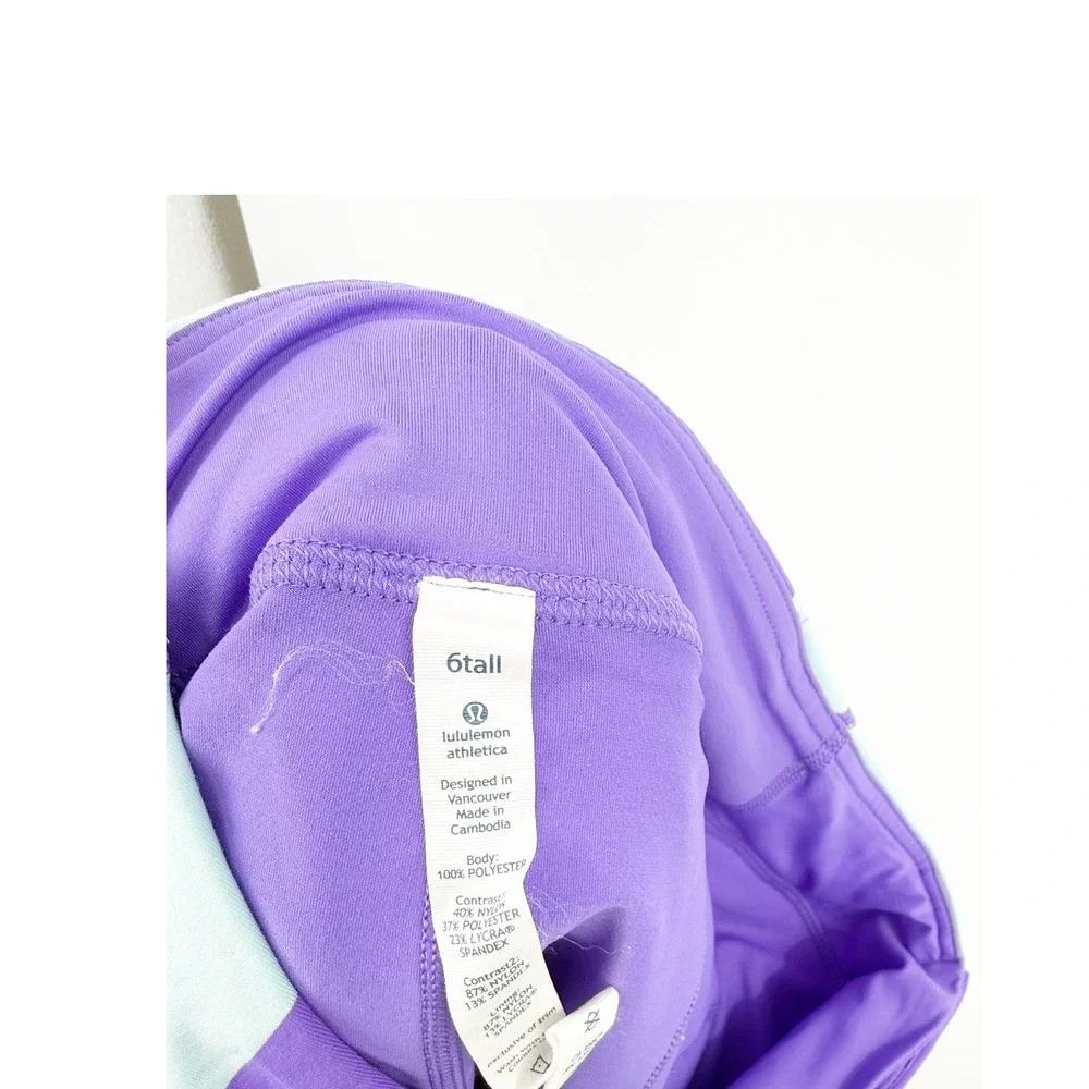 Lululemon Run Pace Setter Skirt Purple Mint Pleated Tennis Skort 6 Tall